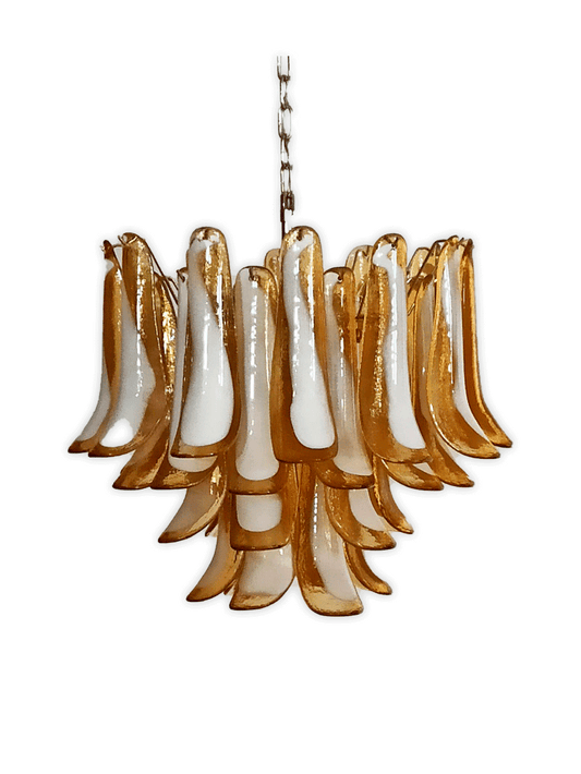 Murano chandelier Mazzega Ø58 - 41 glass in amber color