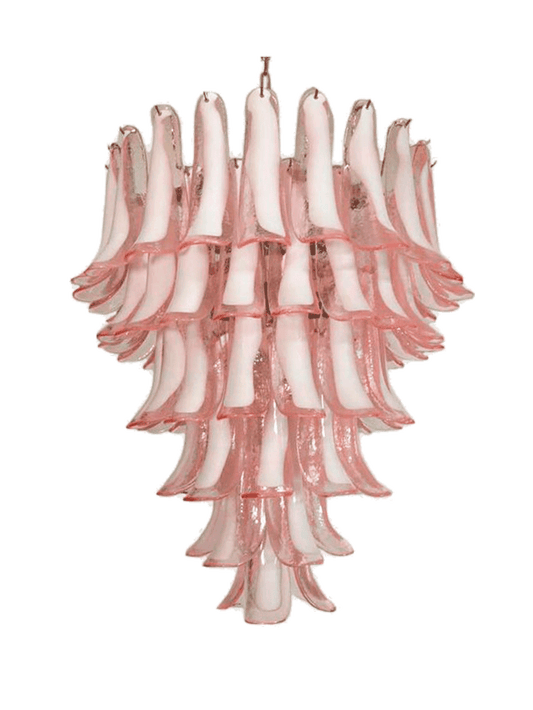 Murano chandelier Mazzega Ø80 - 75 pink glass