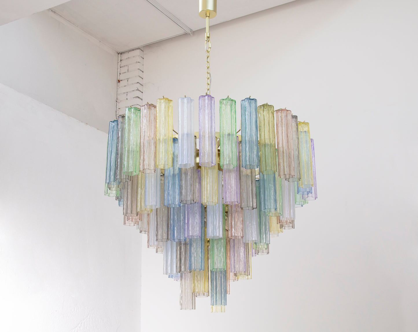 Italian chandelier Tronchi Ø105 - 94 multicolored glasses