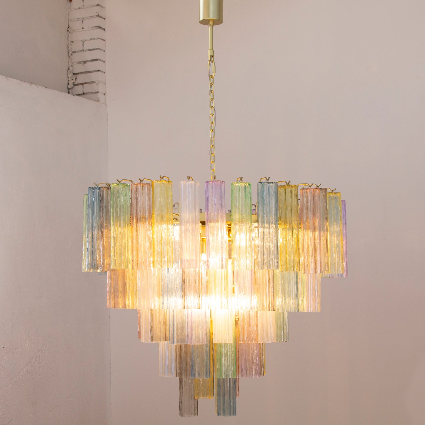 Italian chandelier Tronchi Ø105 - 94 multicolored glasses