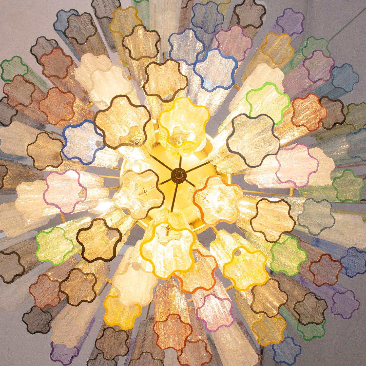 Italian chandelier Tronchi Ø105 - 94 multicolored glasses
