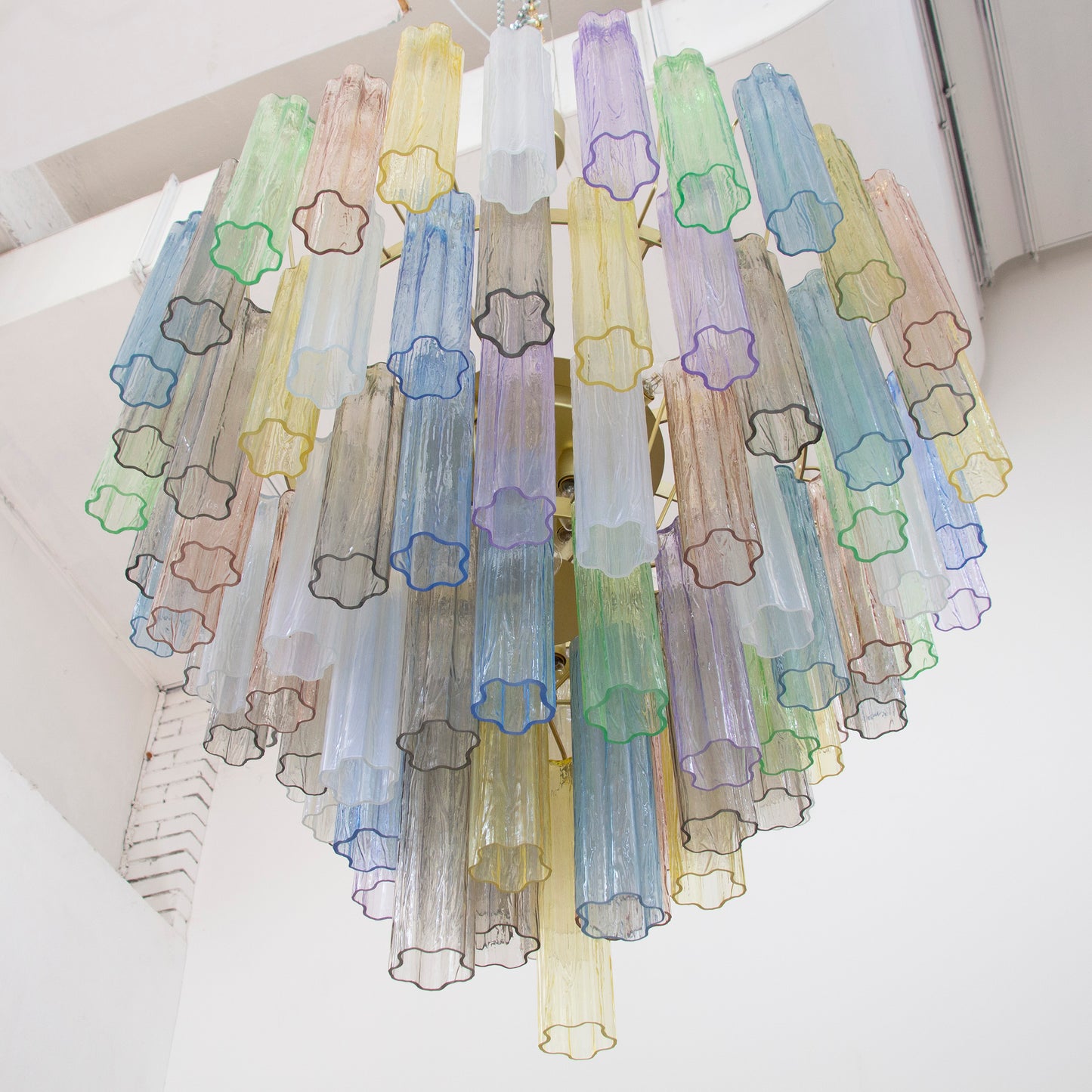 Italian chandelier Tronchi Ø105 - 94 multicolored glasses