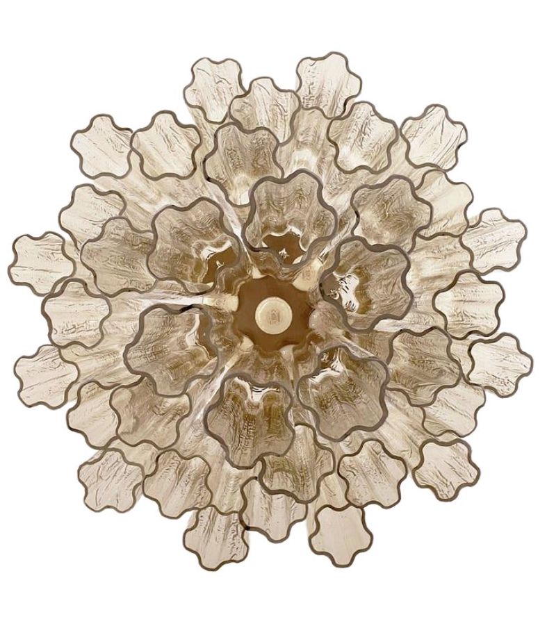 Murano ceiling chandelier Tubular Ø58 - 36 honey colored glass