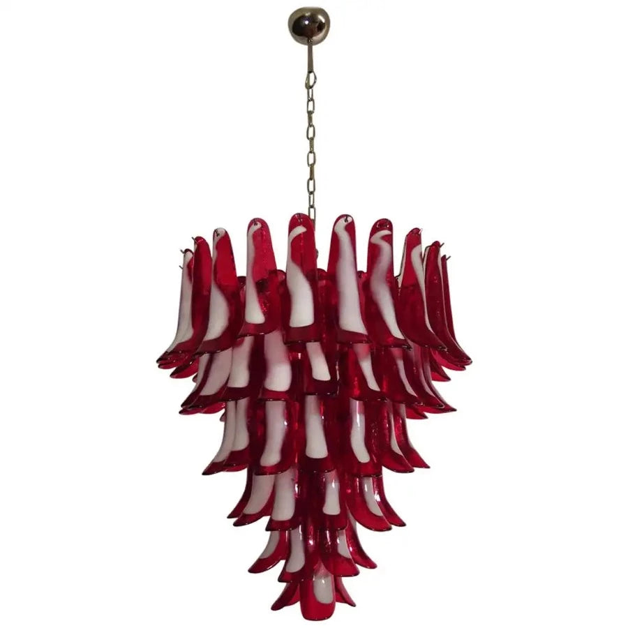 Murano chandelier Mazzega Ø80 - 75 red glass