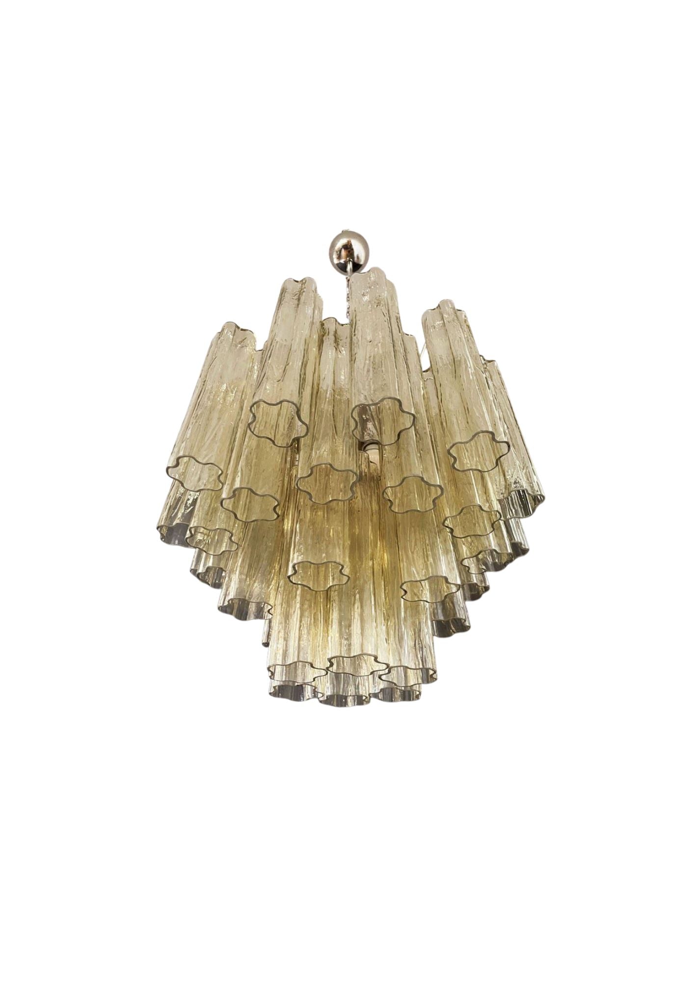 Murano ceiling chandelier Tubular Ø58 - 36 honey colored glass
