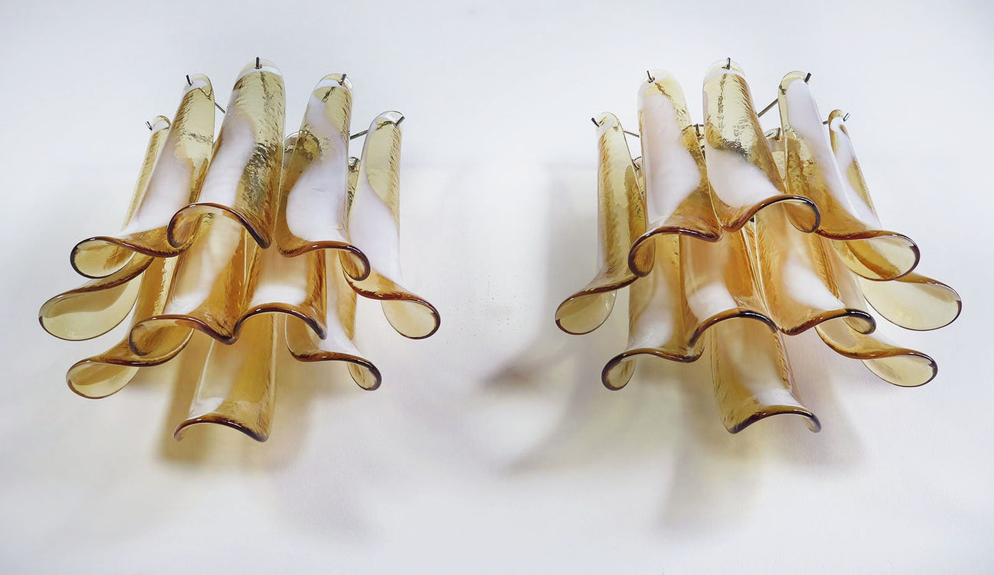 Murano wall lamp Calli Amber