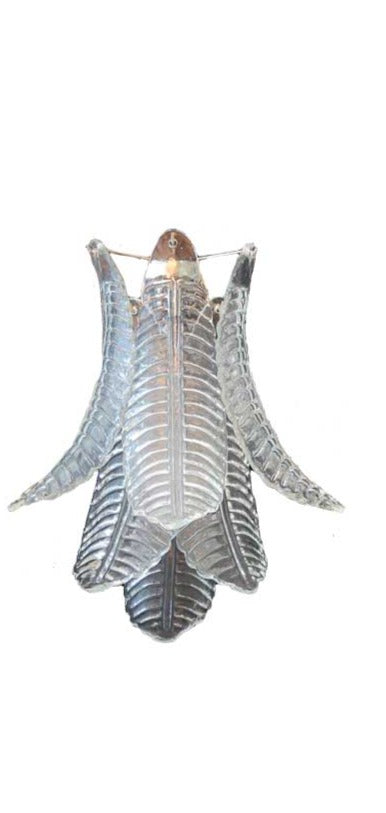 Murano Feather Clear Wall Light