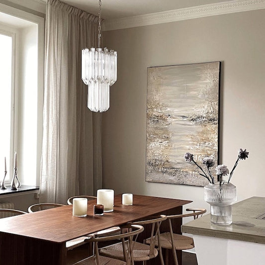 Murano ceiling chandelier Quadriedri Ø32 - 46 glass