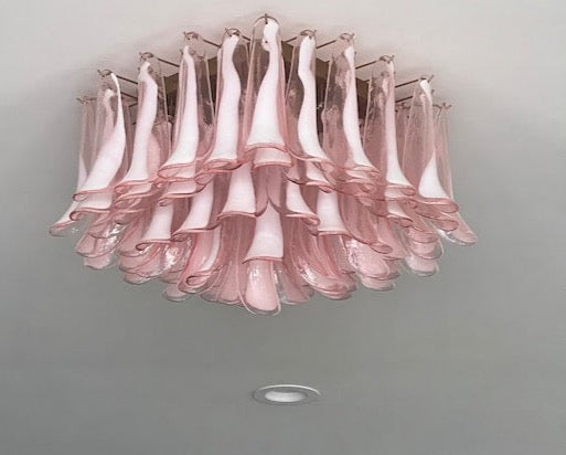 Murano plafond Mazzega Ø80 - 63 pink glass