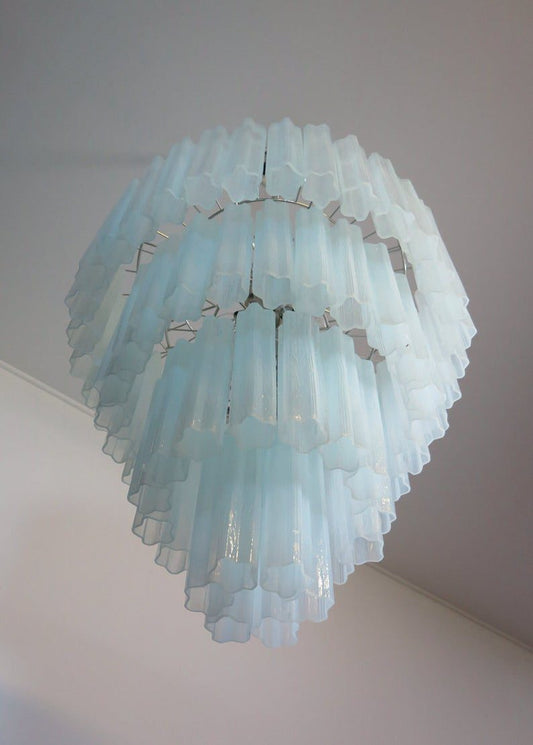 Murano chandelier Tubular Ø85 - 78 mint colored glass