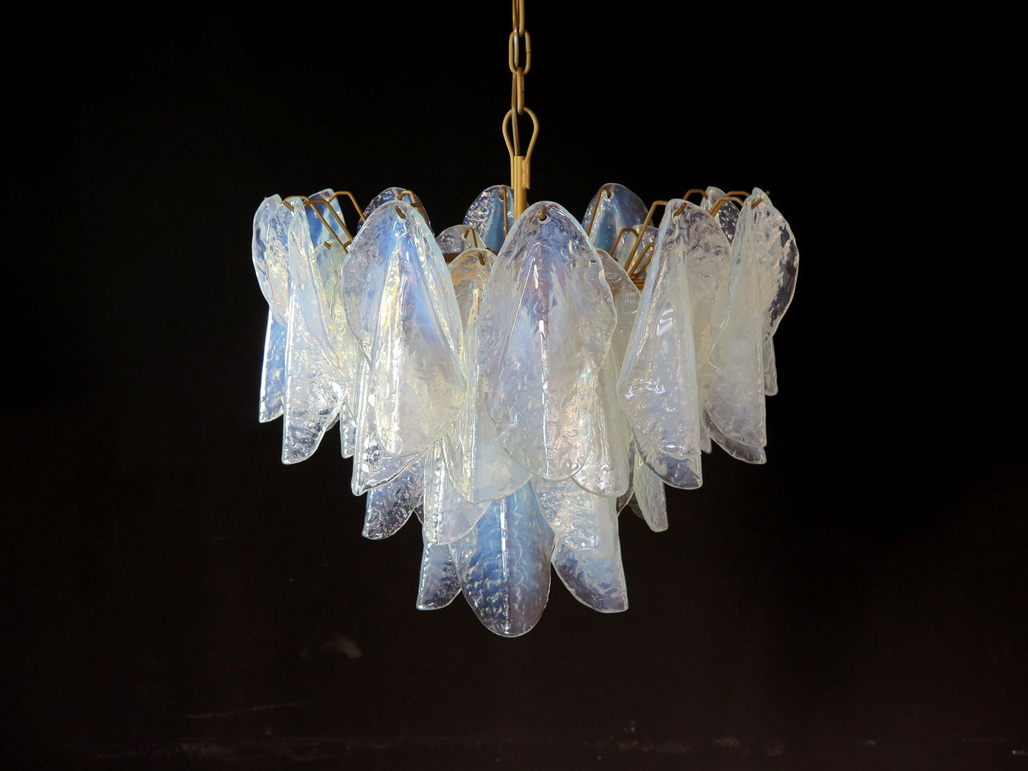 Murano ceiling chandelier Rondini Ø60 - 38 opal glass