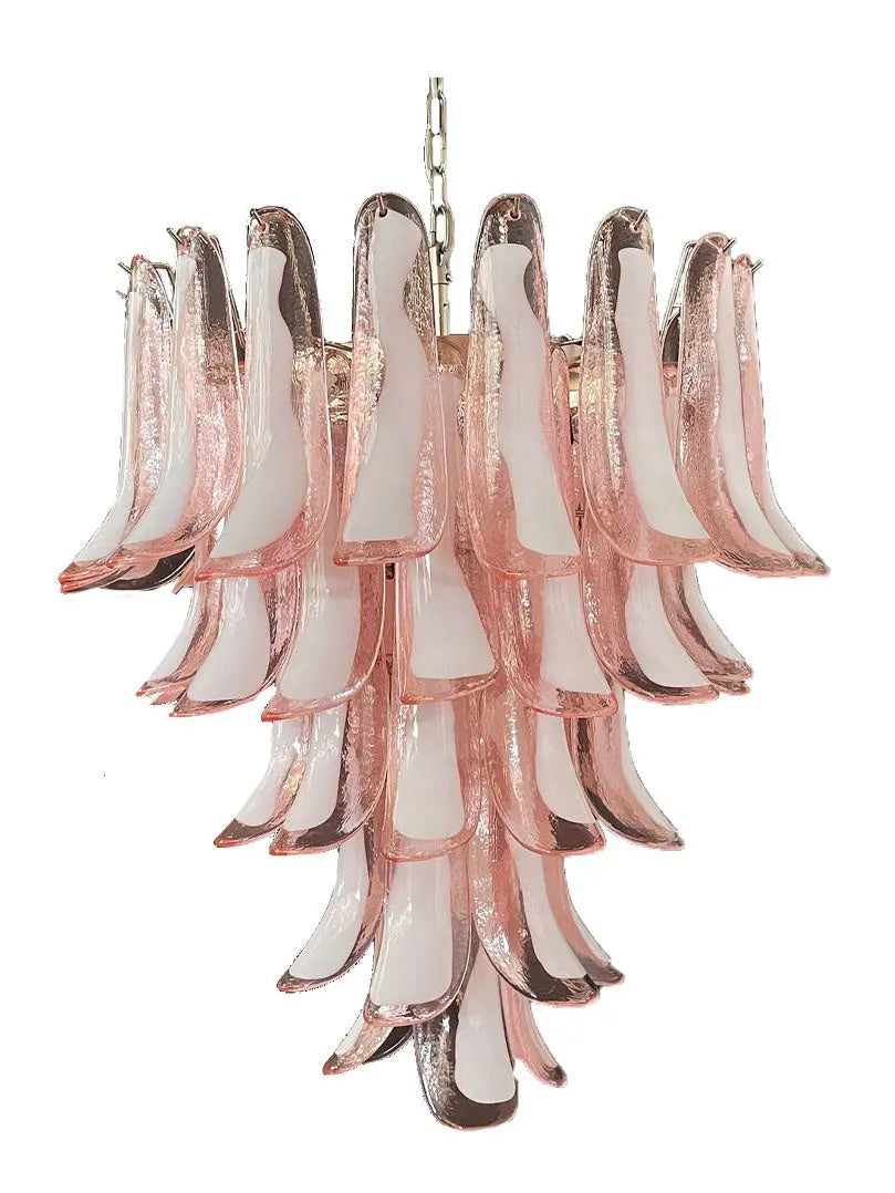 Murano chandelier Mazzega Ø66 - 52 pink glass