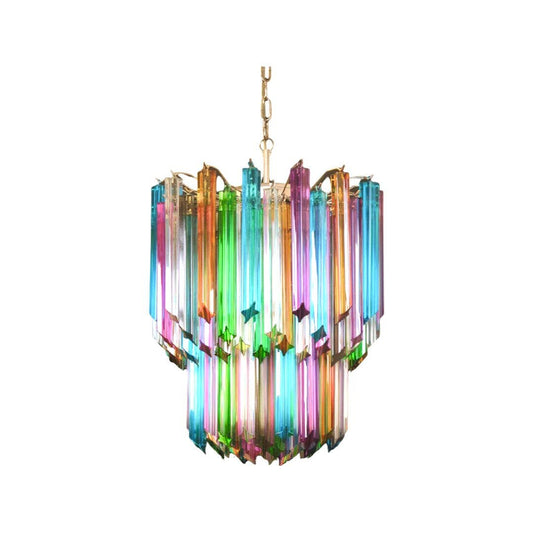 Murano Quadriedri Chandelier Ø47 – 107 Multicolored Glass Elements