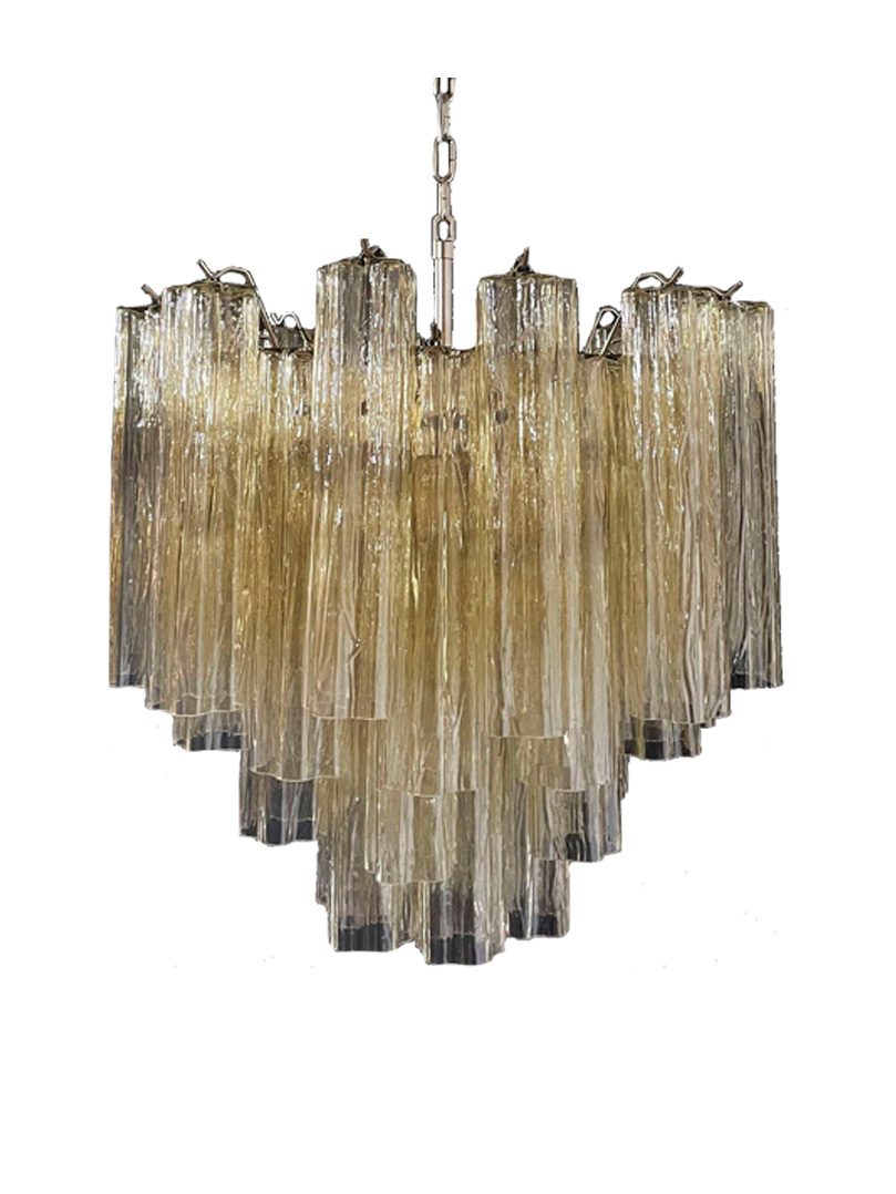 Murano ceiling chandelier Tubular Ø58 - 36 honey colored glass