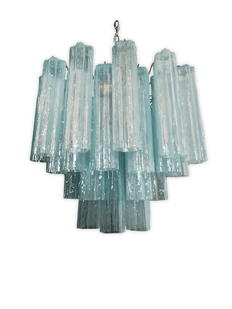 Murano chandelier Tubular Ø58 - 36 glass Light blue