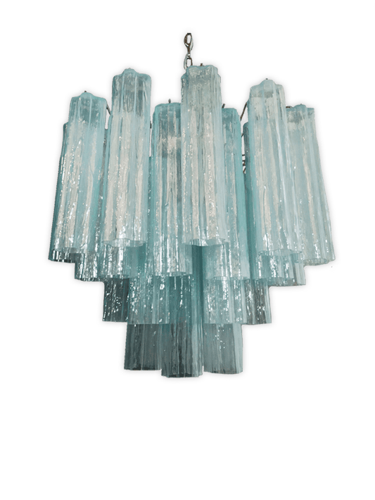 Murano Tubular Chandelier Ø58 – 36 Mint Glass Elements