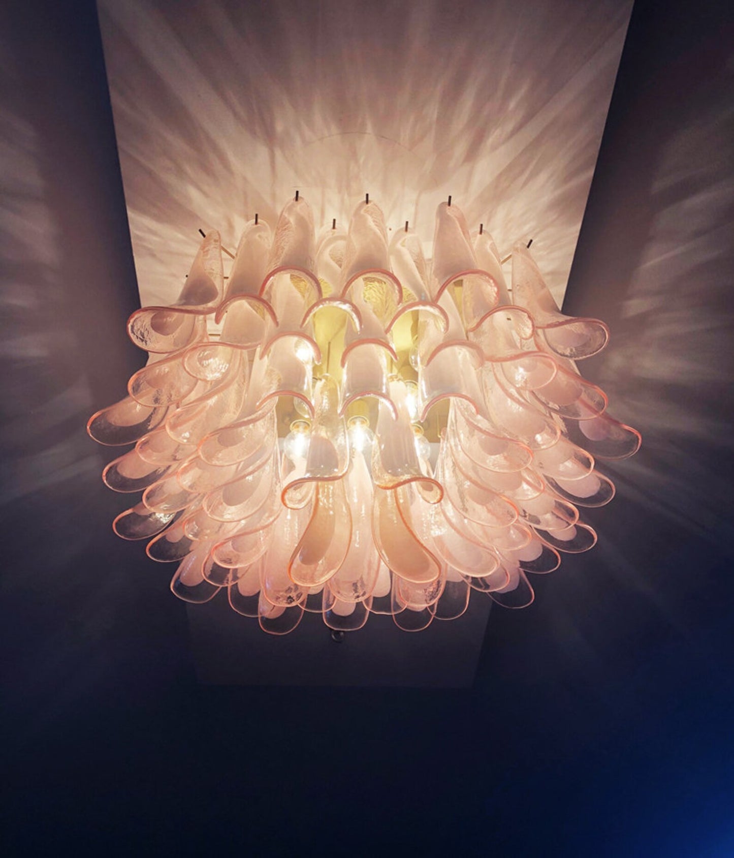 Murano plafond Mazzega Ø80 - 63 pink glass