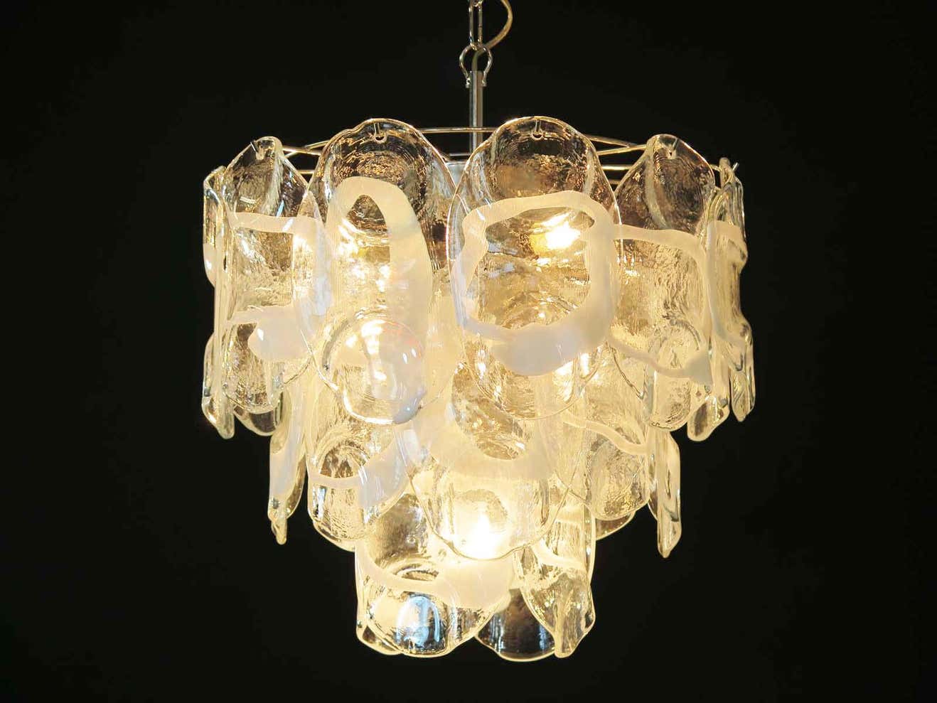 Murano chandelier Lattimo Mazzega Ø48 - 23 glasses