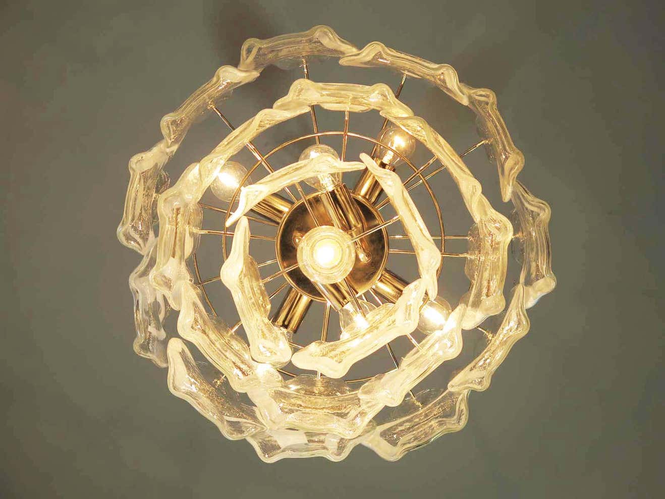 Murano chandelier Lattimo Mazzega Ø48 - 23 glasses
