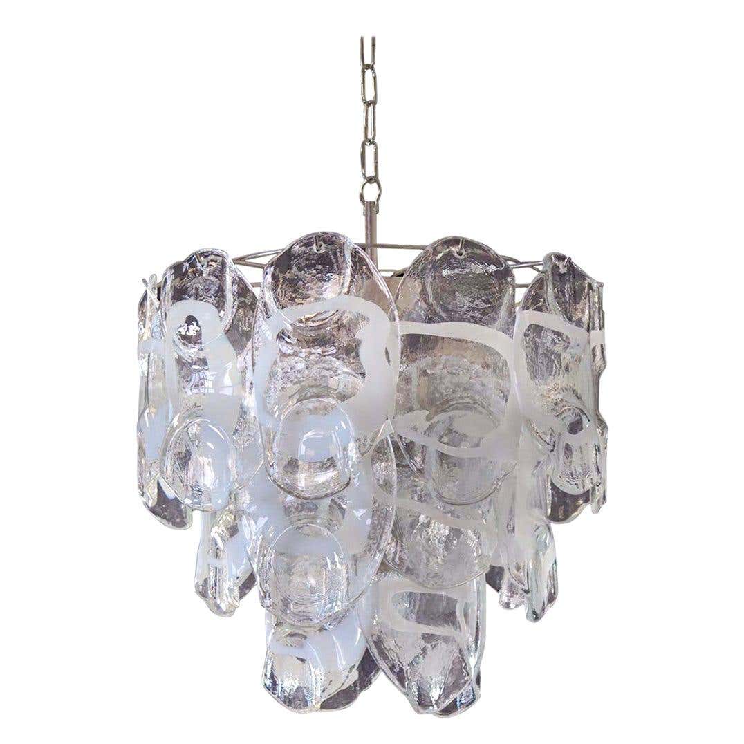 Murano chandelier Lattimo Mazzega Ø48 - 23 glasses