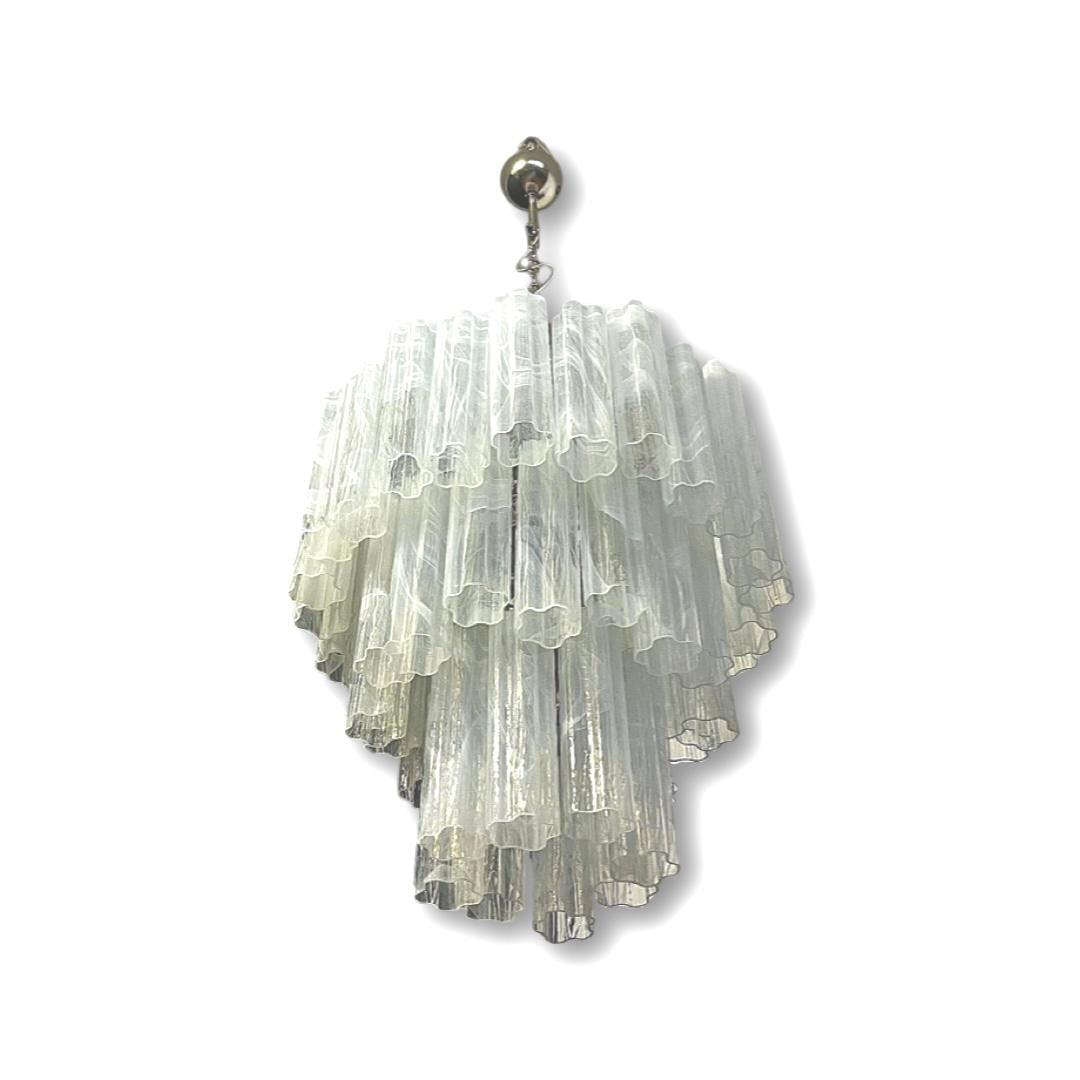 Murano ceiling chandelier Tubular Ø66 - 48 marbled white glasses