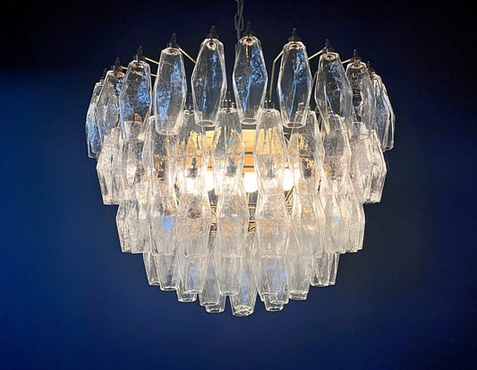 Lustre Murano Poliedri Ø68 – 111 éléments en verre transparent