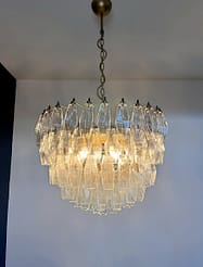 Murano takkrona Poliedri Ø68 - 111 klara glas
