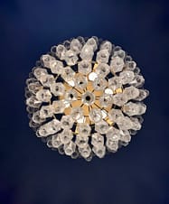 Murano takkrona Poliedri Ø68 - 111 klara glas