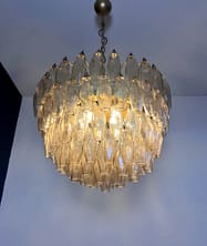 Murano takkrona Poliedri Ø68 - 111 rökfärgade glas