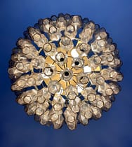 Murano takkrona Poliedri Ø68 - 111 rökfärgade glas