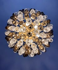 Murano takkrona Poliedri Ø68 - 111 glas - Klart & rökfärgat