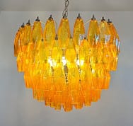 Murano takkrona Poliedri Ø68 - 111 bärnstensfärgade glas