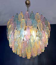 Murano takkrona Poliedri Ø68 - 111 glas - Multicolor