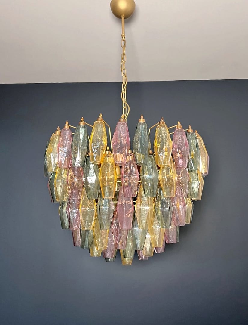 Murano takkrona Poliedri Ø68 - 111 glas - Multicolor