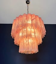 Murano takkrona Tubular Ø57 - 52 glas - Pink Alabaster