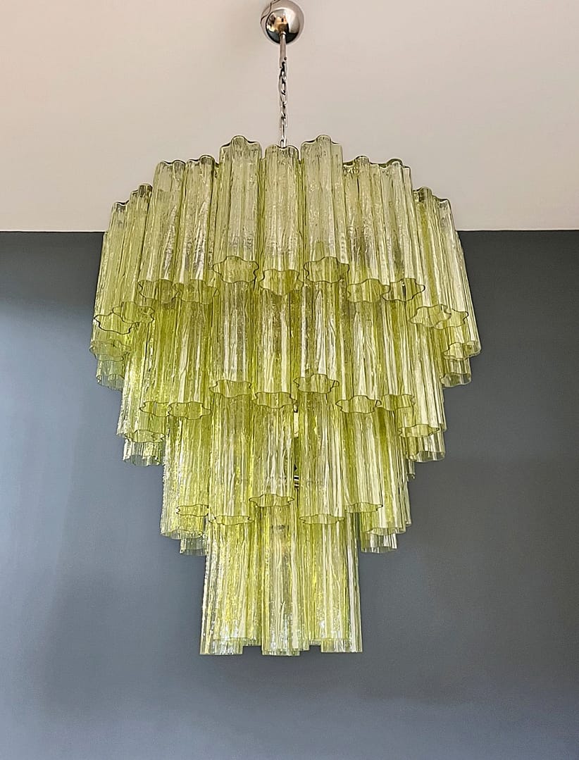 Murano takkrona Tubular Ø85 - 80 gröna glas