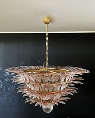 Lustre Murano Gatsby Ø115 – 163 éléments en verre rose et transparent