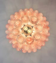 Lustre Murano Tubular Ø65 – 48 éléments en verre albâtre rose