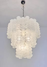 Murano takkrona Tubular Ø65 - 48 glas - Milky White