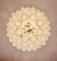 Murano takkrona Tubular Ø65 - 48 glas - Milky White