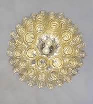 Murano takkrona Tubular Ø65 - 48 glas - Clear Amber