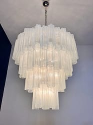 Murano takkrona Tubular Ø80 - 85 glas Milky White