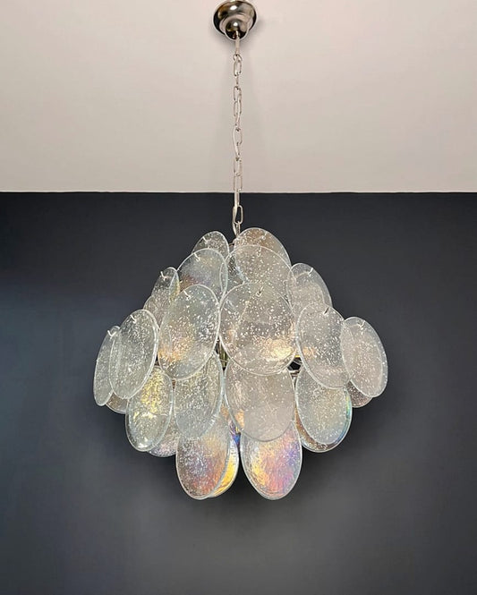 Lustre Murano Iris Ø50 – 36 éléments en verre irisé