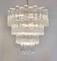 Murano takkrona Tubular Ø85 - 80 klara glas