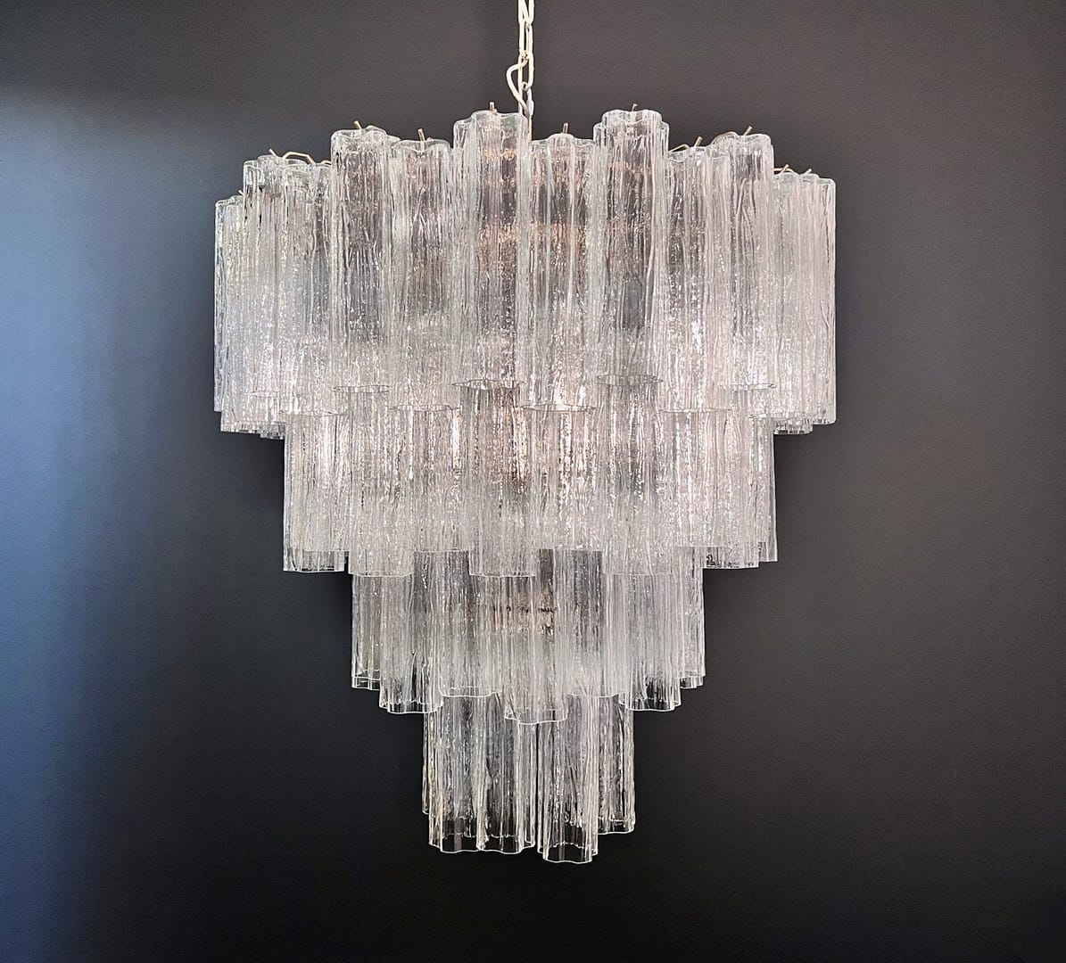 Murano takkrona Tubular Ø85 - 80 klara glas