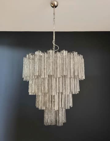 Murano takkrona Tubular Ø85 - 80 rökfärgade glas