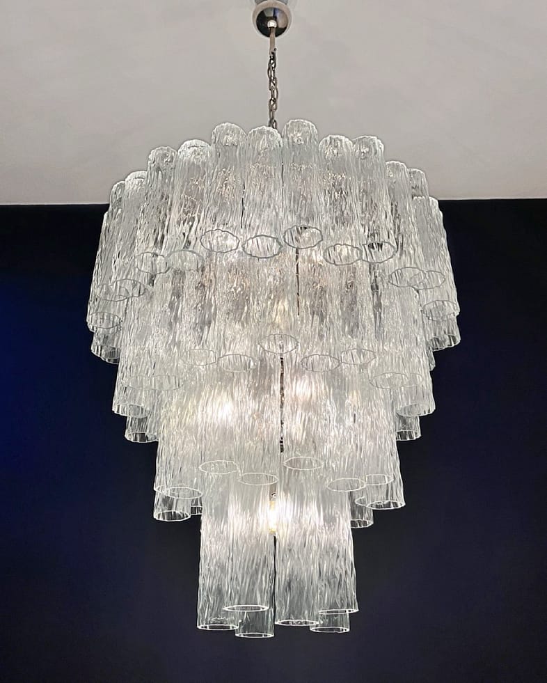 Murano takkrona Corteccia Ø85 - 80 klara glas