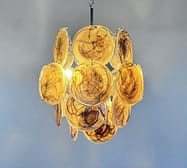 Murano takkrona Disc Ø45 - 24 glas - Amber Black