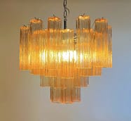 Murano takkrona Tubular Ø58 - 36 glas - Tobacco