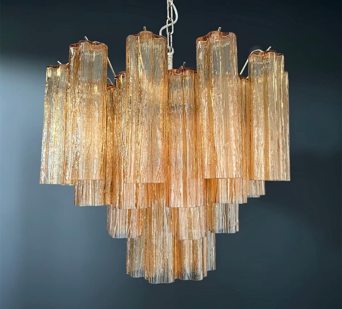 Murano takkrona Tubular Ø58 - 36 glas - Tobacco